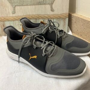 Puma Black and Gray Golf Shoes Size Men 13 with Gold Accent
